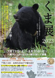 企画展「くま展2023　～クマと人の共存を考える　山のクマ　里のクマ～　」のご案内＆同時開催体験イベントのお知らせ